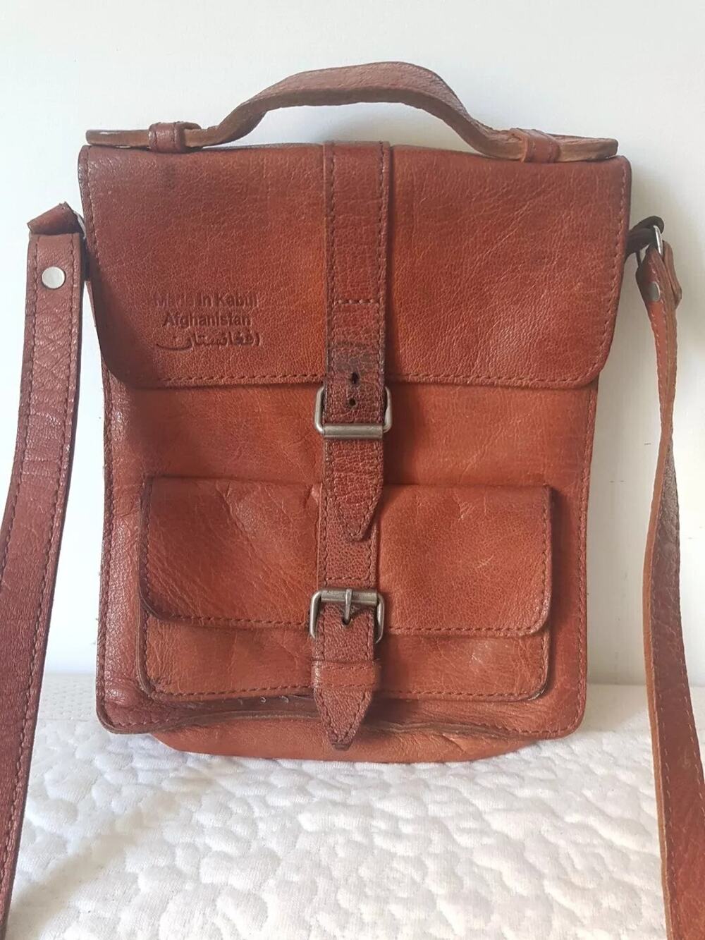 Real Leather Shoulder Handbag Cross Body Organizer Pockets Bags Brown